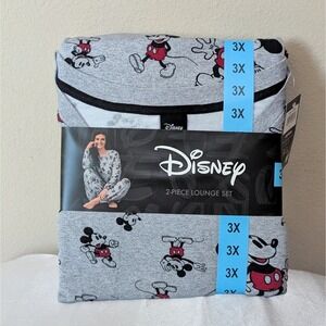 New Disney Mickey Mouse Women's Lounge Sleepwear Pajama Set 2-Piece 3X (26W-28W)